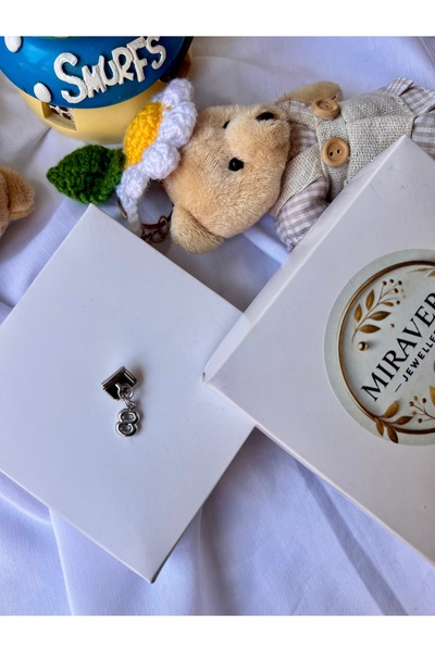 Miravera Jewellery Balon Rakam Çelik İtalyan Bileklik Charmı