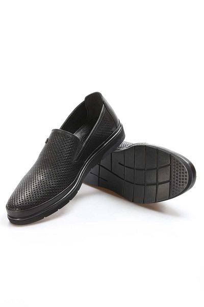 Ayakkabıhane Genuine Leather Inside and Outside Black Men's Summer Casual Daily Shoes Ah07711131151 2291