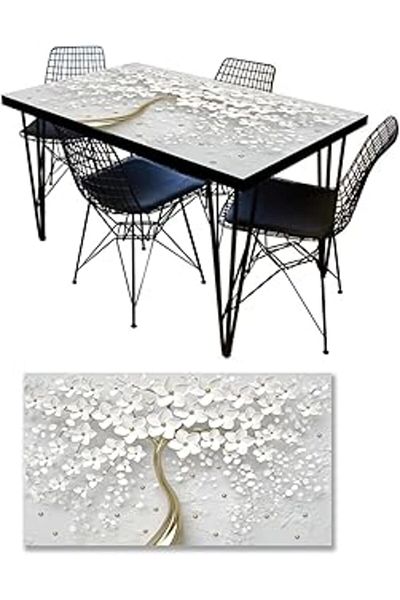 NETWORK ART Stickerart Table Veneer Foil Furniture Table Veneer Foils 3D White Tree 3