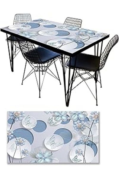 NETWORK ART Table Covering Foil Furniture Table Covering Foils 3D Round Flower