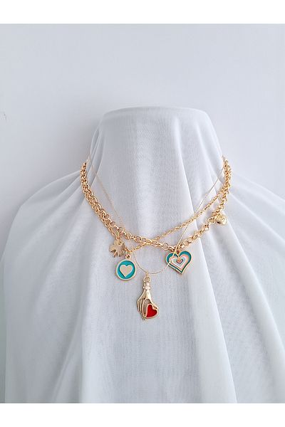 İPAR AKSESUAR 3-Piece Gold Chain ​​Necklace