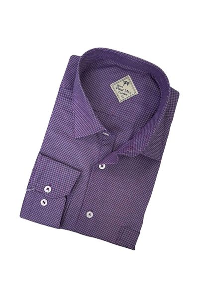 GÖMLEK GALERİSİ Men's Classic Wide Relaxed Fit Long Sleeve Oxford Woven Cotton Shirt with Pockets