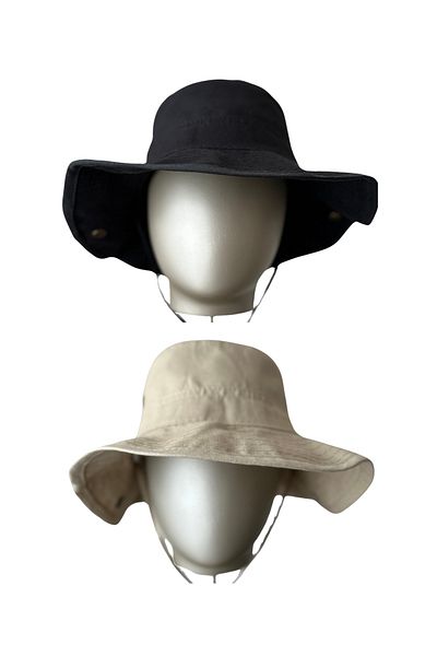 Amor Center 2 Pack Unisex Summer Safari Cowboy Foldable Hat with Ventilation Holes Linen/Cotton (2 Pieces)