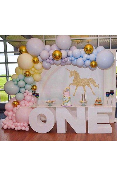 Baloane Vesele Unicorn Party Balloon Arch 122 Pieces + ARC60 Manual Pump