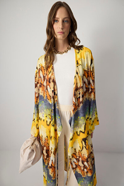 Touché Privé Kruvaze Patterned Kimono