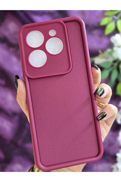 Magic Ring Tecno Spark 20 PRO Uyumlu Darbe Korumalı Köşe Destekli Mat Bordo K...