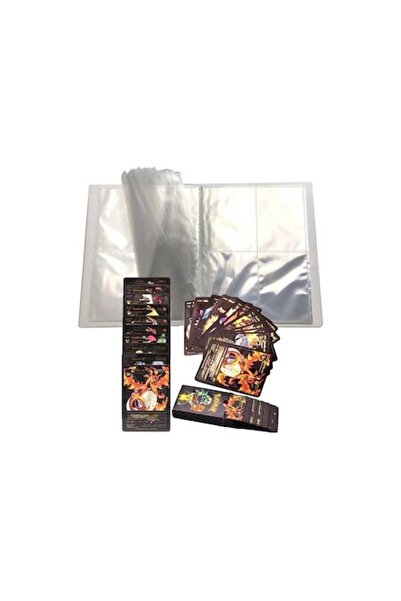 OEM Set 55 cartonase Pokemon, negre si Album Pokemon, multicolor