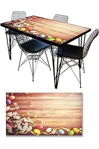 Mu Art Ahşap Stickerart Table Covering Foil Furniture Table Covering Foils Colorful Eggs