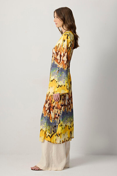 Touché Privé Kruvaze Patterned Kimono