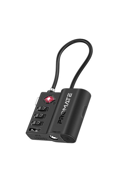 Promate TagLock Smart Luggage Lock: TSA-Approved with Worldwide Tracking via Apple Find My, Anti-Lost Alerts