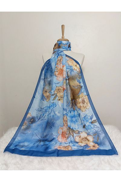 REMOMODA Patterned Soft Cotton Shawl Floral Model