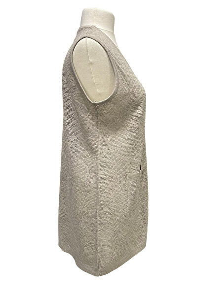 Giyinen Mağazaları Mink Shura V-Neck Buttoned Double Pocket Mercerized Vest