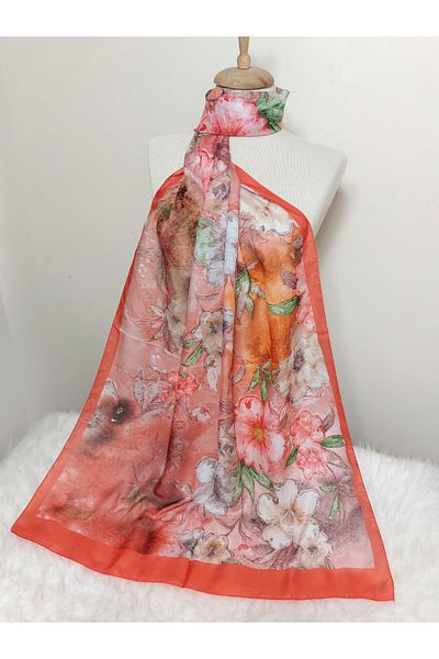 REMOMODA Patterned Soft Cotton Shawl Floral Model