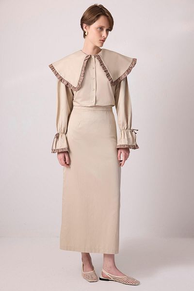 Touché Privé Contrast Ruffle Shirt