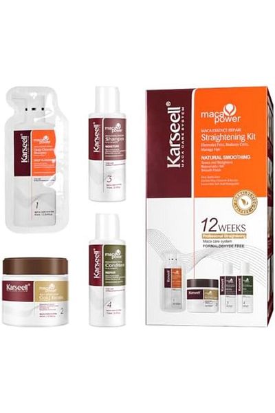Karseell Maca essence repair Straightening Kit, 12 Weeks of Home Use Professional Straightening, Sof