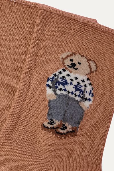 Katia&Bony Παιδικές κάλτσες με μοτίβο Teddy χωρίς λάστιχο Modal Socket Καφέ