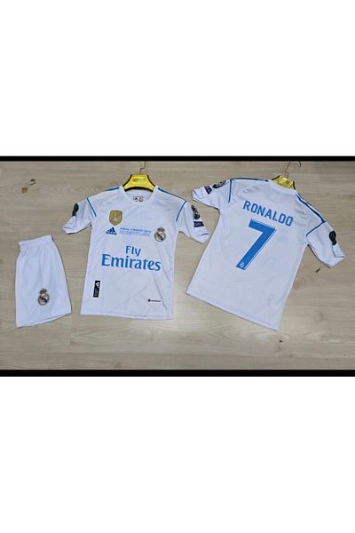 yenteks 2018 Season Champions League Cristiano Ronaldo Real. The White Madrid. Jersey Set 4 Pieces