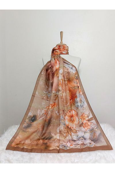 REMOMODA Patterned Soft Cotton Shawl Floral Model