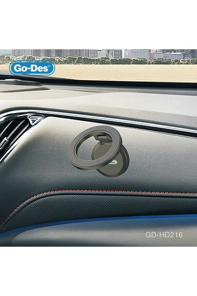 Go-Des 360 Degree Built-in Magnetic Car Phone Holder with Alloy Body and Strong Neodymium Magnet