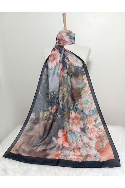 REMOMODA Patterned Soft Cotton Shawl Floral Model