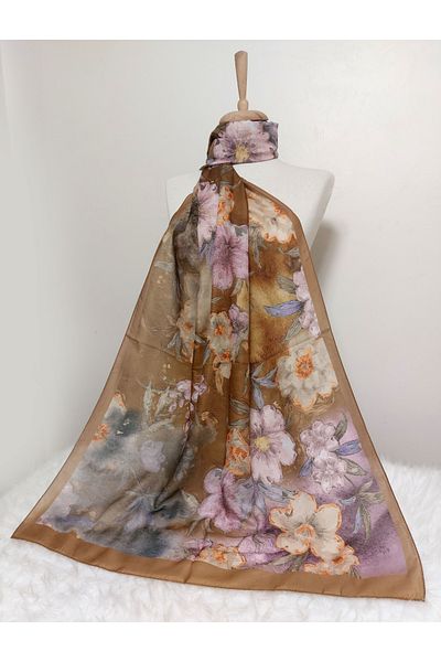REMOMODA Patterned Soft Cotton Shawl Floral Model