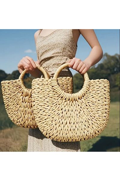 hasır bohem Women's Straw Bag Hand Bag