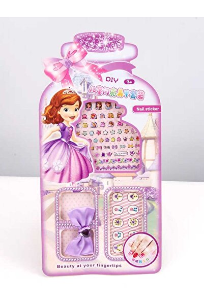 Eva Rose 1 Adet Figürlü Kendinden Yapışkanlı Çocuk Takma Tırnak Sticker Yüz v...