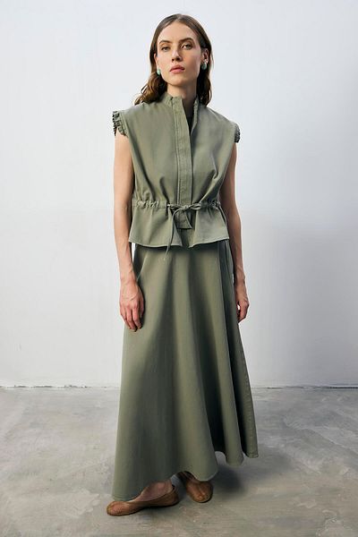 Touché Privé 100% Cotton Vest Skirt Suit
