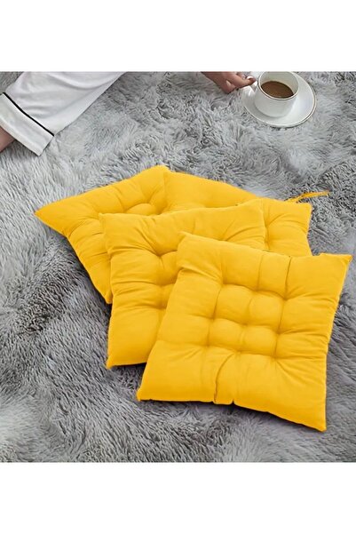 İstanbul kumaş 4-Piece Chair Cushion – Lace-Up, Non-Collapsible Sponge Filled, Washable – 40X40 cm