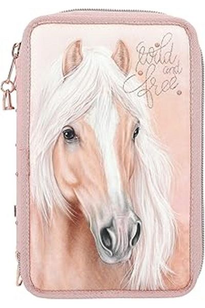 AMAZON TOHUM Depesche 11773 Miss Melody Romatic - Stuffed 3 Compartment Pink Pencil Case, Horse Motif, Rekli Ka