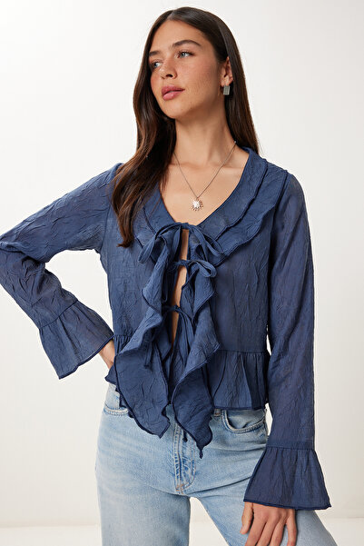 Lovelyİstanbul Ελαφριά διαφανής μπλούζα με υφή