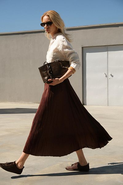 Touché Privé Crushli Satin Skirt