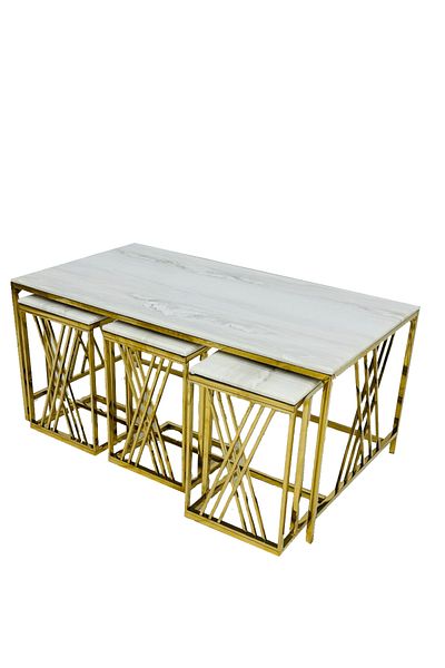 Ch 7-piece marble table set