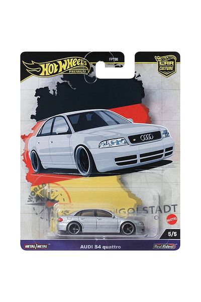 HOT WHEELS Masinuta metalica Hot Wheels Premium, World Tour, Audi S4 Quattro, 1:64, Gri