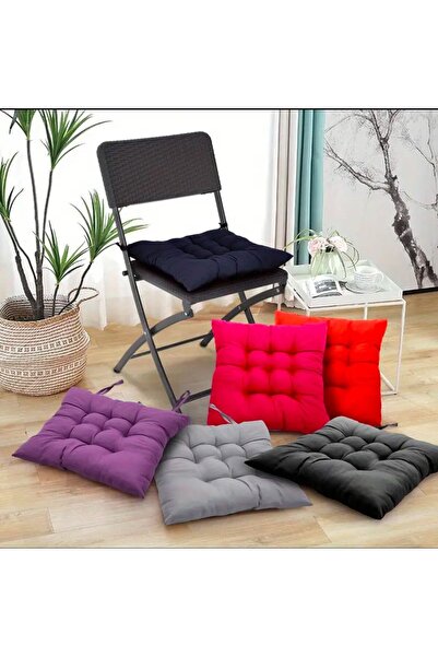 İstanbul kumaş 4-Piece Chair Cushion – Lace-Up, Non-Collapsible Sponge Filled, Washable – 40X40 cm