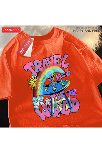 StartMore Y2K Vintage t Shirt Tee Alien Ufo Earth