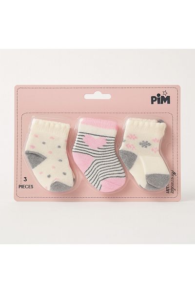 Baby Fou Cotton 0-6 Months Newborn Baby 3-Piece Baby Socks
