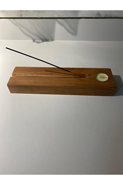 AHŞAP ÖTESİ El Yapımı Ahşap Tealight Mumluk ve Tütsülük - 2'si 1 Arada