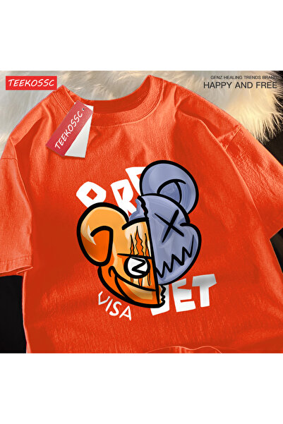 StartMore تي شيرت Y2k Vintage تي شيرت مطبوع عليه رسوم كرتونية ممتعة لوجه الدب