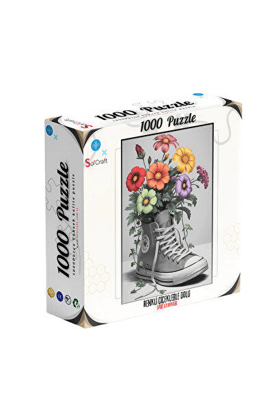 Soi Craft 1000 قطعة لغز أحذية الزهور الملونة طراز ريترو