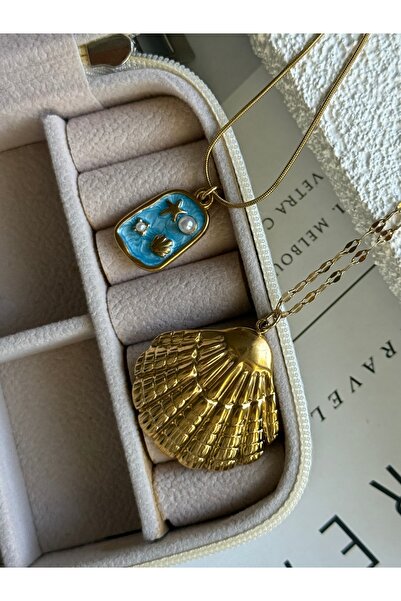 Rossetto Atelier قلادة راجي من الفولاذ المقاوم للصدأ مكونة من قطعتين