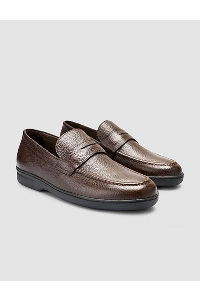 Cabani 100% Genuine Leather Dark Brown Flat Men's Loafer