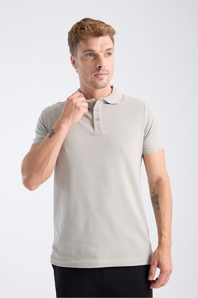 DK DOKUMACI Men's Regular Fit Polo T-Shirt Gray
