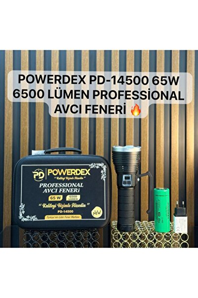 powerdex Pd-14500 65w 6500 Lümen Profesyonel Avcı Feneri Güçlü El Feneri Uzun...