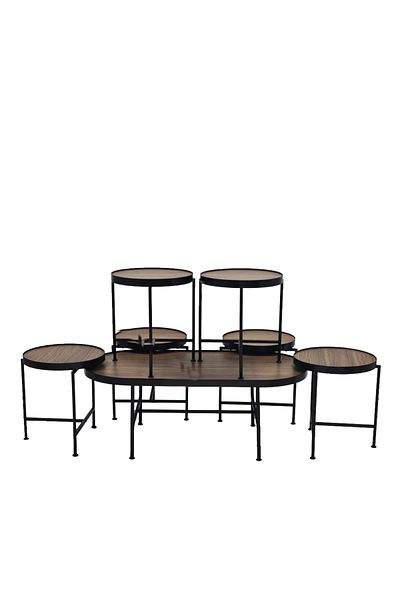 Ch 7-piece wooden tea table set