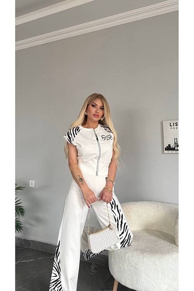 bonibon butikk Women's Quality Luxury Clothing Wide Leg Zipper Suit