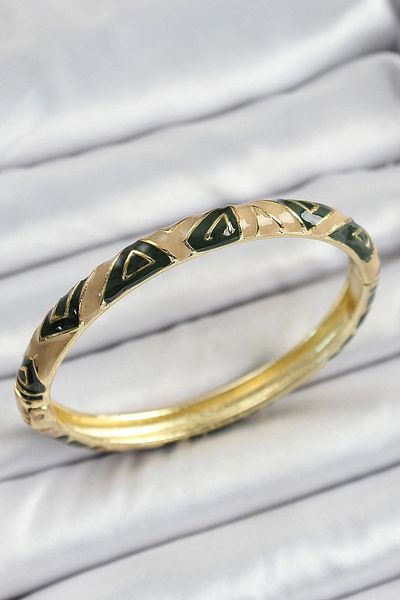 Clariss Mineli Brass Brown Black Geometric Patterned Women's Handcuffs
