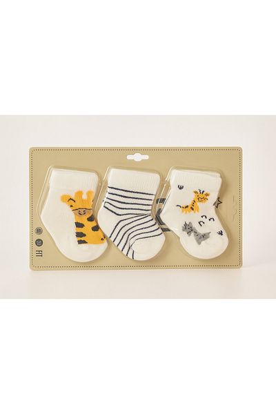 Baby Fou Cotton 0-6 Months Newborn Baby 3-Piece Baby Socks