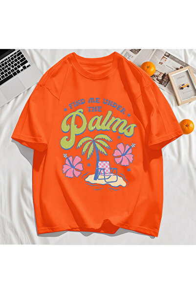 StartMore تي شيرت Y2k Vintage تي شيرت Find Me Palm Beach طباعة تصميم أشجار جو...