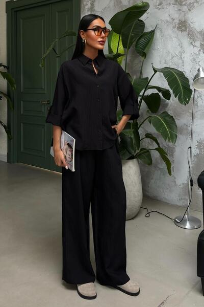 MAUN COLLECTION Self-Embossed Striped Double Loose Suit